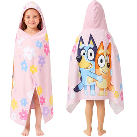 Get Trend Bluey hooded-towel-pink — quick dry after bath for girls.