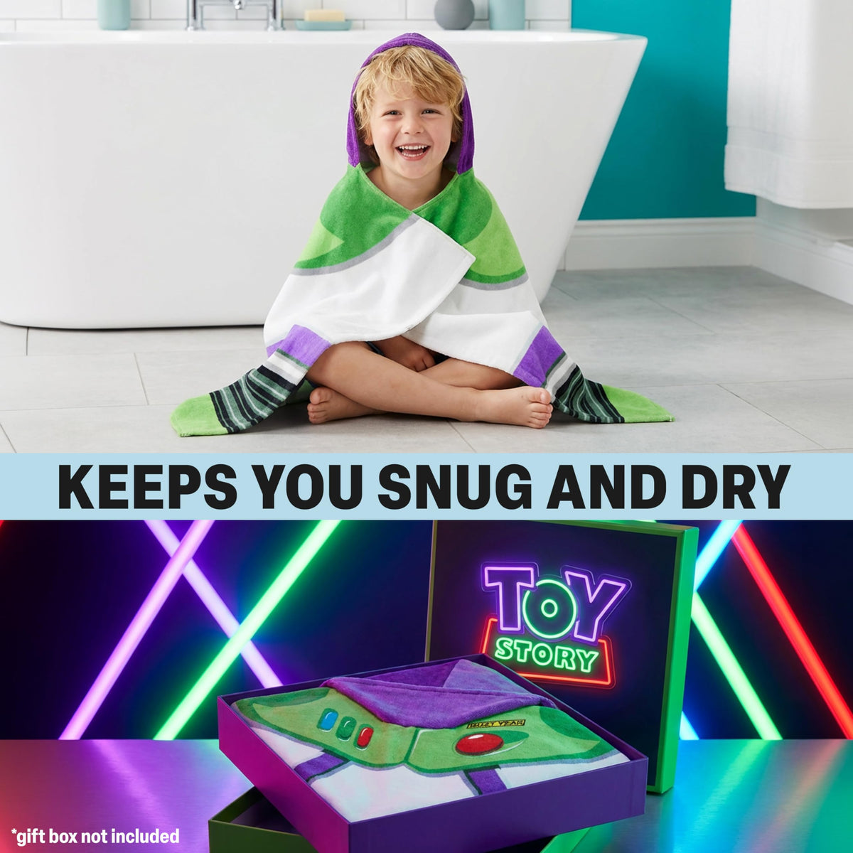 Get Trend Buzz Lightyear towel ready for travel and beach trips.