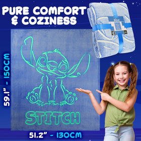 Get Trend Disney Stitch glow-blanket blue gift-ready presentation for gifting ideas