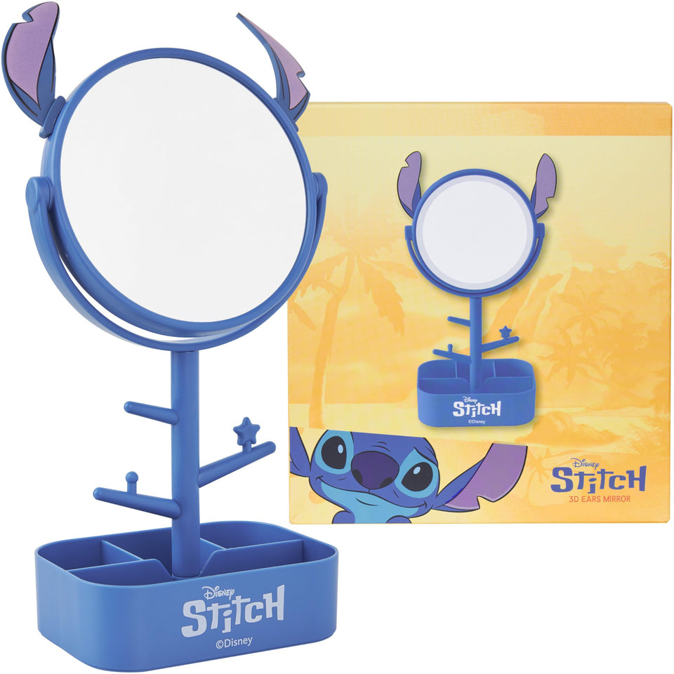 Get Trend Disney Stitch mirror with 3D ears for cute display and storage