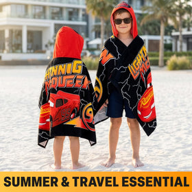 Get Trend Disney Cars hooded towel keeps kids warm.