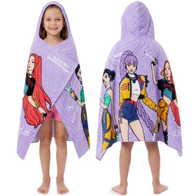 Get Trend KPop Demon Hunters hooded towel with Huntrix print for poolside drying.