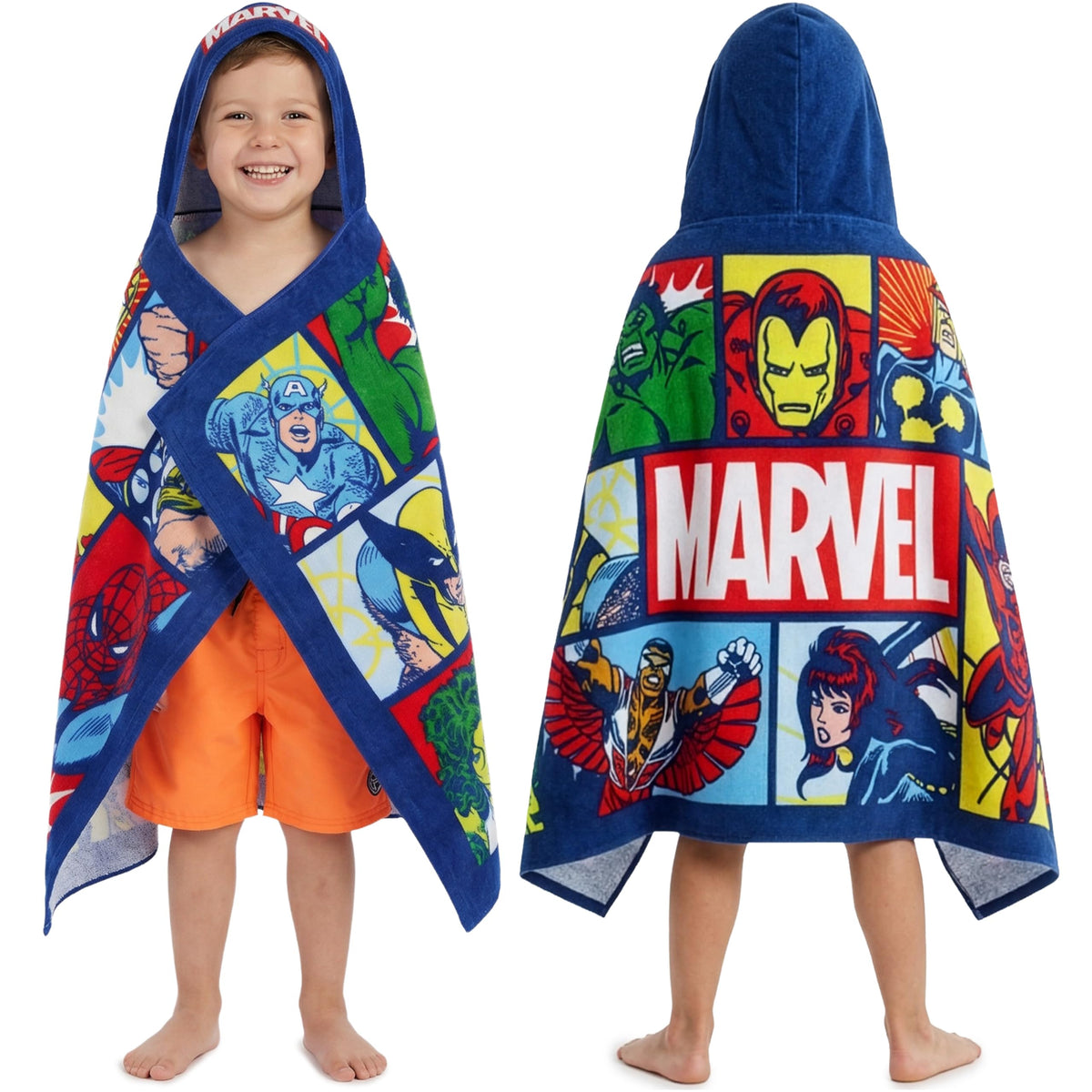 Get Trend Marvel hooded poncho towel for easy post-swim drying and comfy warmth