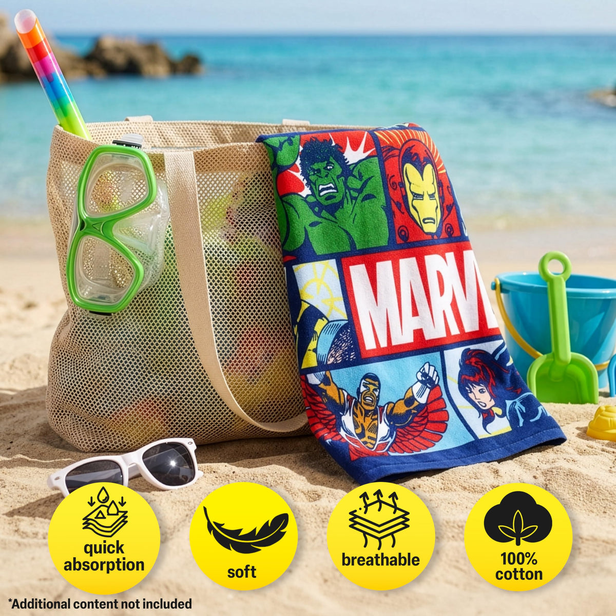 Get Trend Marvel kid drying hair with towel to stay warm