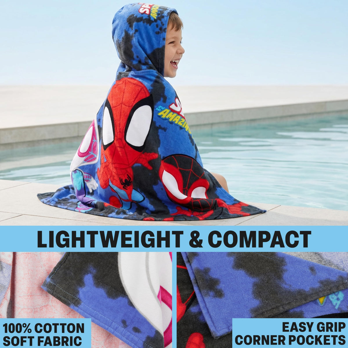 Get Trend Marvel Spidey towel-poncho enables easy beach to pool transitions