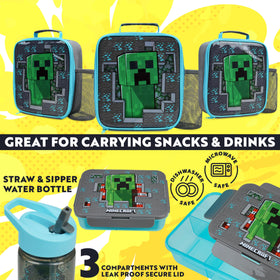 Get Trend Minecraft bento box with compartments to keep lunches organized.