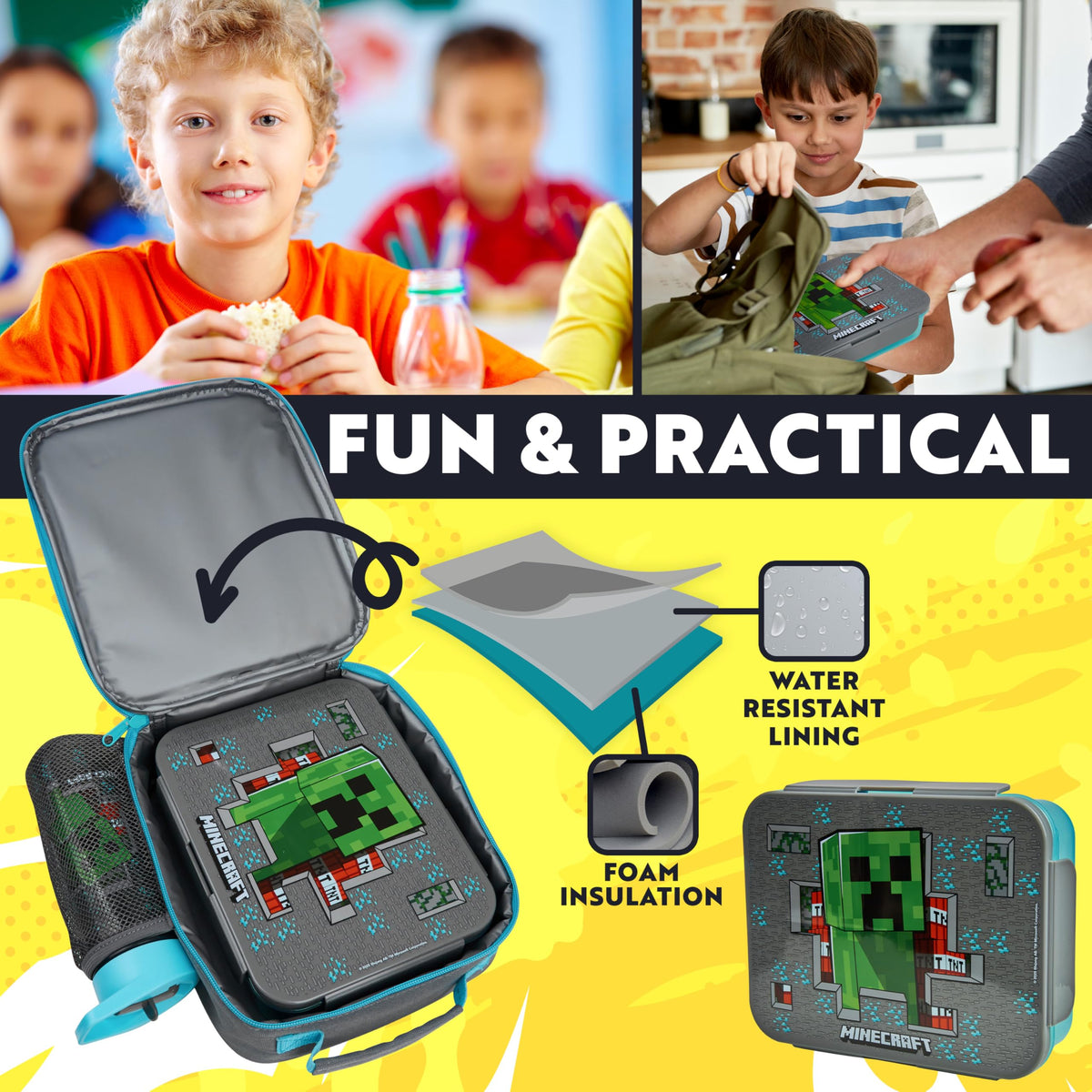 Get Trend Minecraft water bottle for convenient hydration at school or on trips.