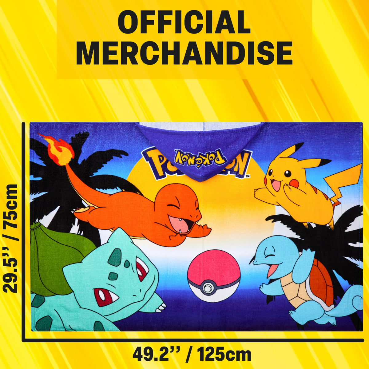 Get Trend Pokemon hooded towel corner pockets for convenient storage and hands-free wear.