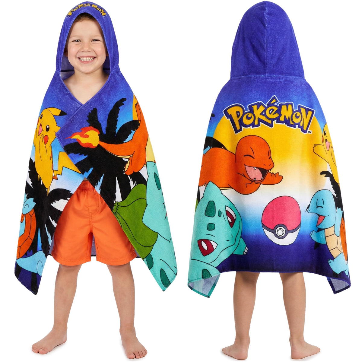 Get Trend Pokemon hooded towel with Pikachu for fun, absorbent bath time.