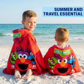 Get Trend Sesame Street hooded towel 49x30 inches offering roomy kid coverage
