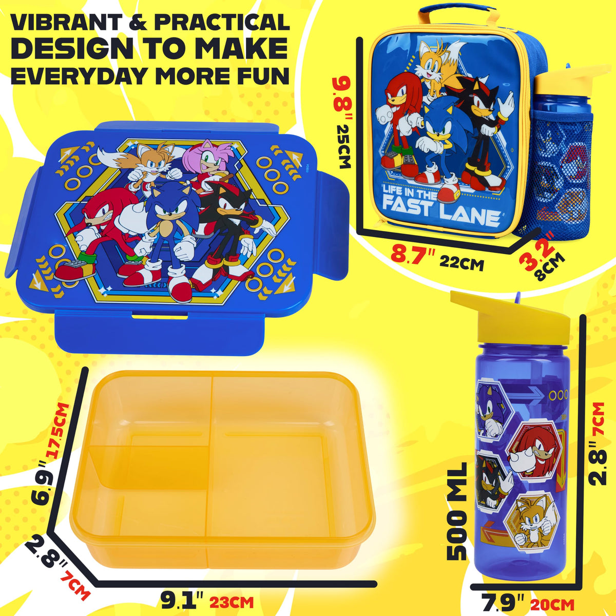 Get Trend Sonic character prints heighten lunchtime fun for kids.