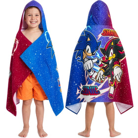 Get Trend Sonic Hedgehog hooded towel poncho for kids after swimming.