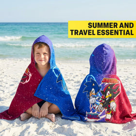 Get Trend Sonic Hedgehog towel size 49 by 30 inches provides kid-friendly coverage.
