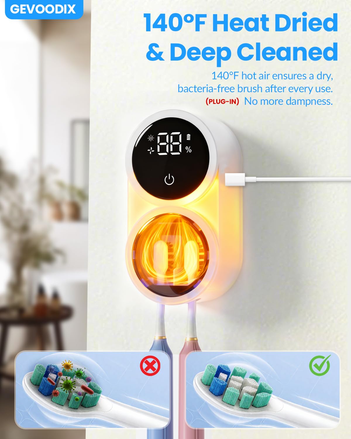 GEVOODIX compatible with electric, manual, and kids' brushes.