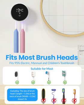 Gevoodix 3-interchangeable holders with LED display for versatile bathroom use