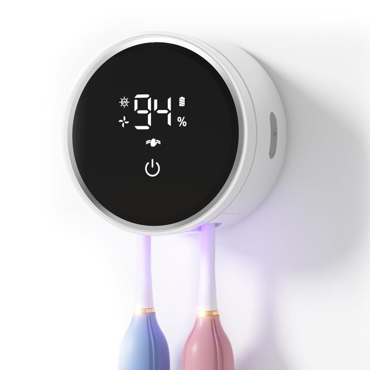 Gevoodix wall-mounted toothbrush sanitizer with UV cleaning chamber for hygienic storage