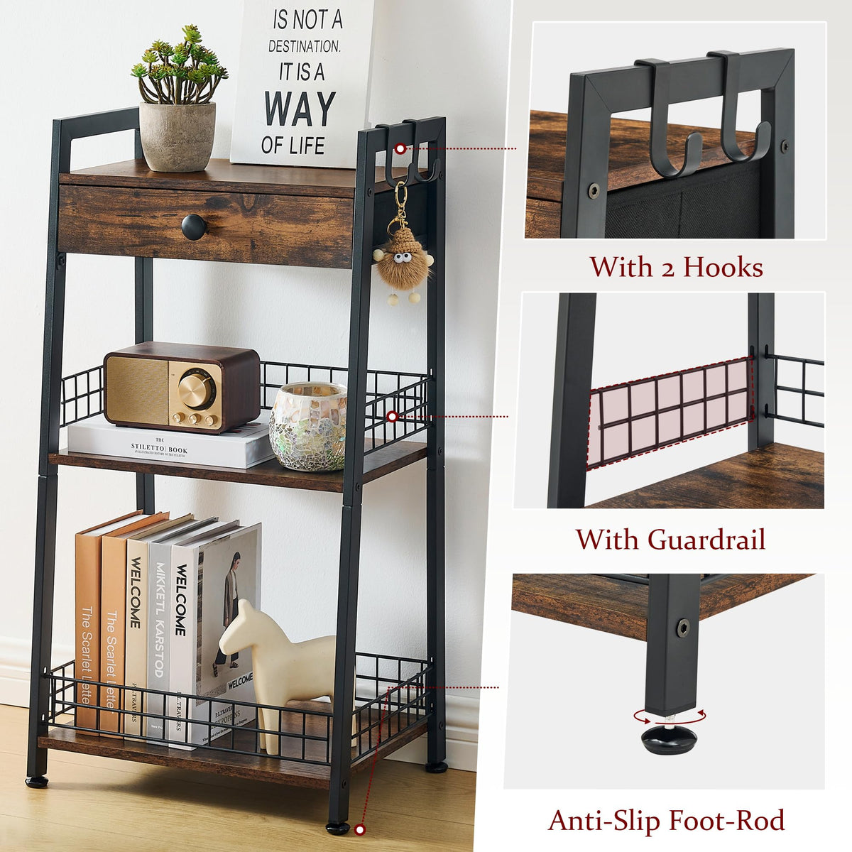 Gewudraw balcony plant stand doubles as a vertical accent