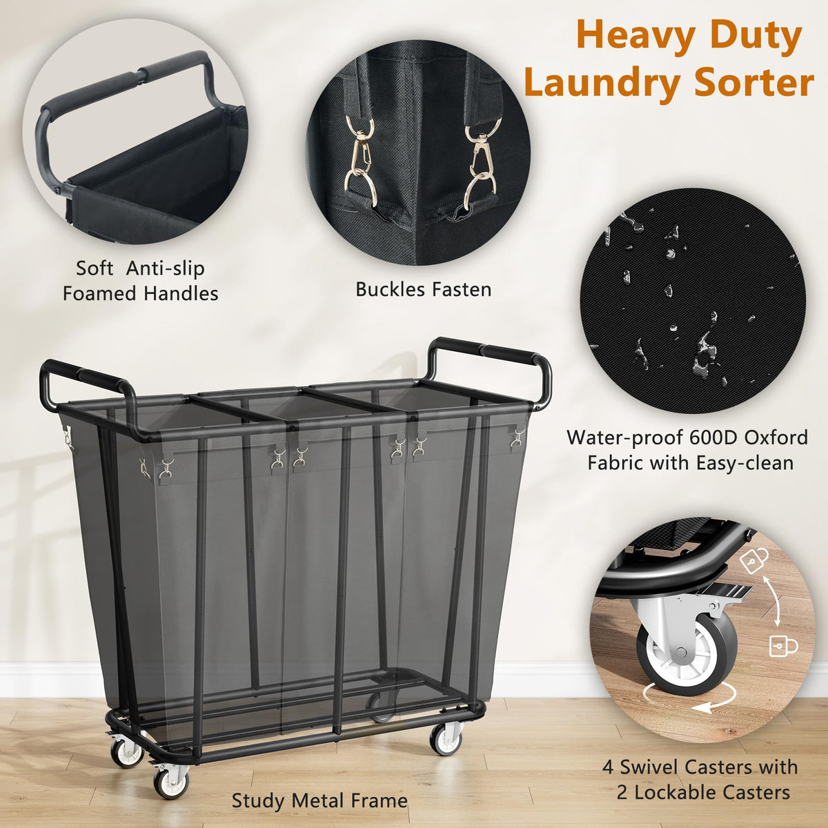 Gewudraw sturdy metal frame and stability bars supporting load