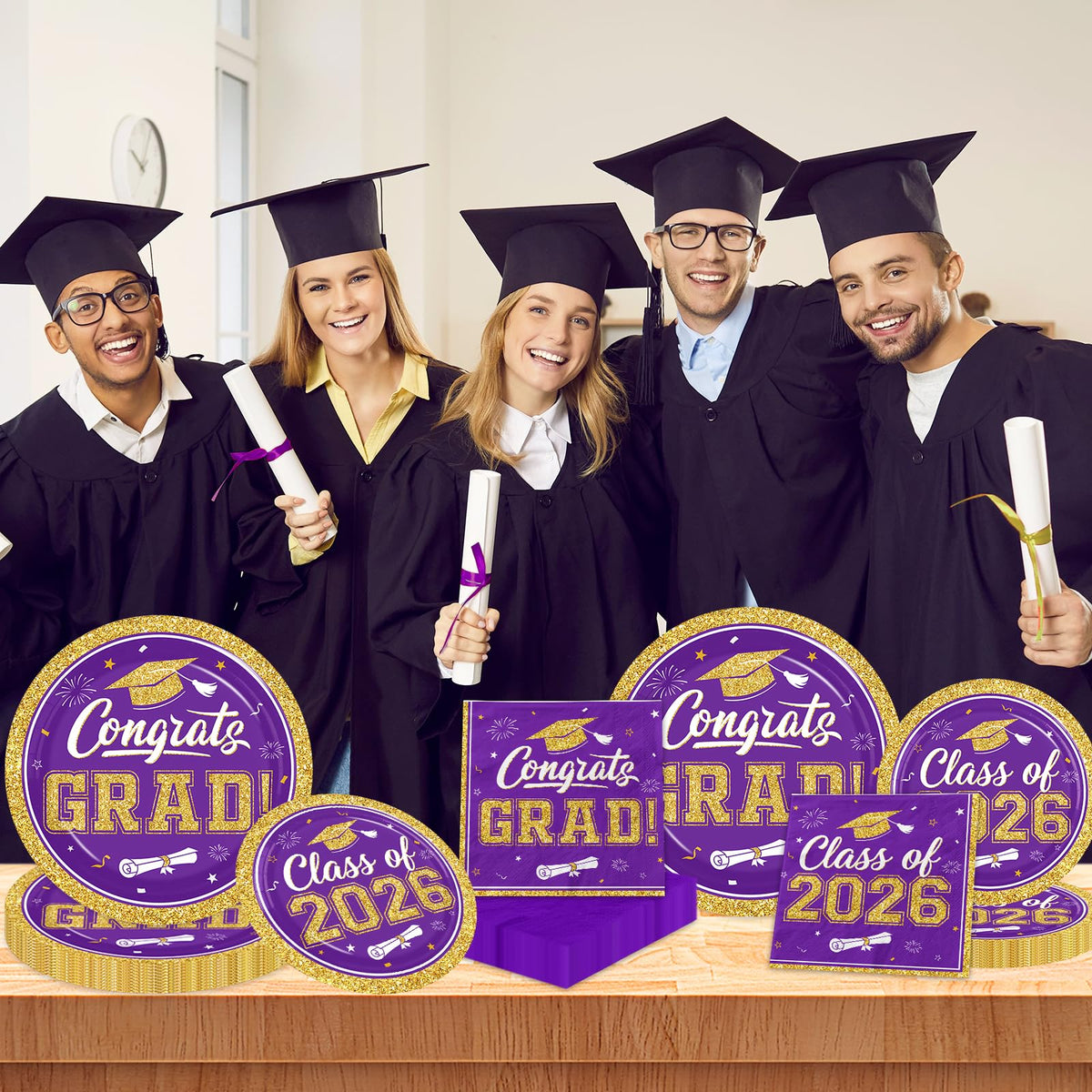 Gexlaju Congrats Grad napkins add festive flair to the table.