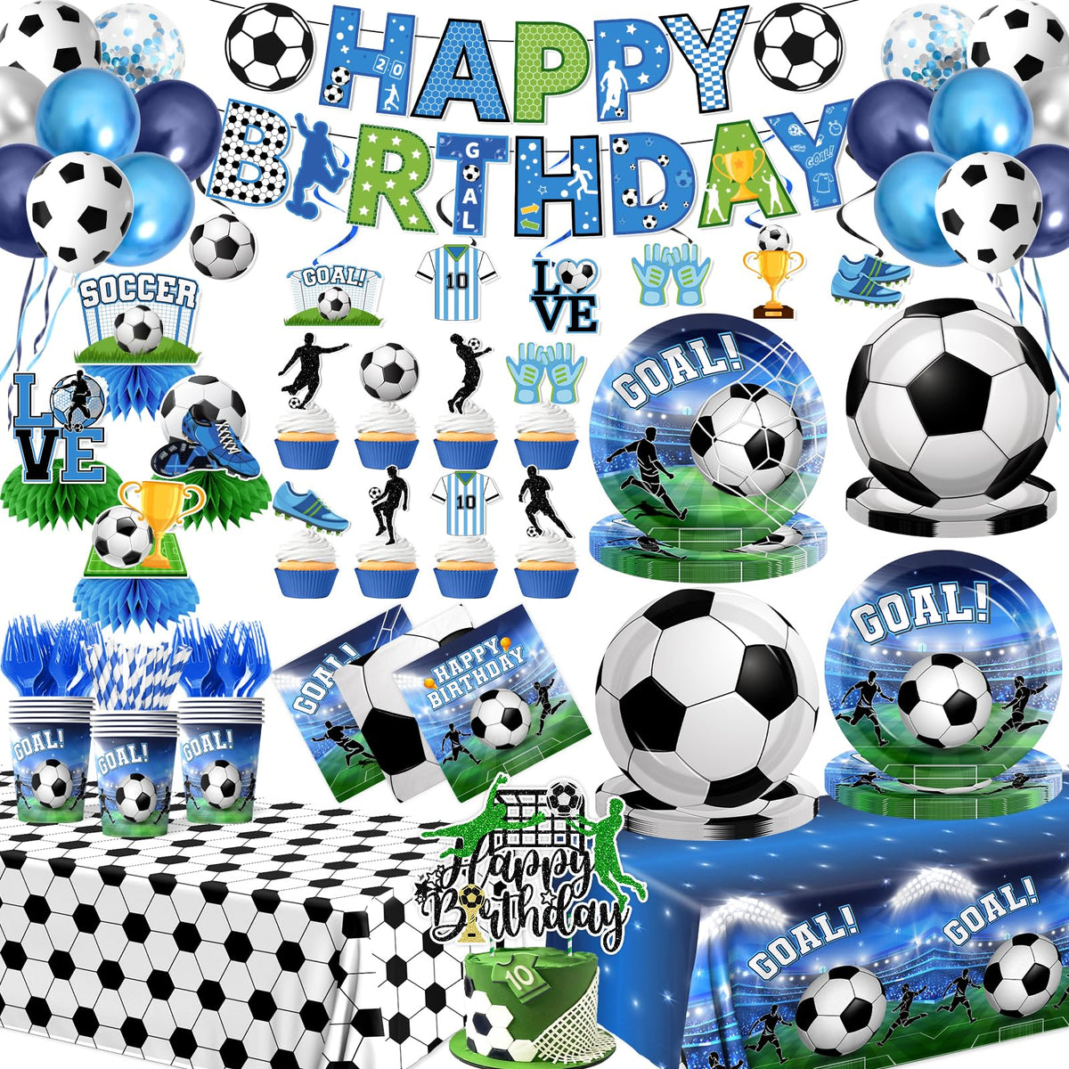 Gexlaju soccer banner happy birthday for a festive kickoff to your party.