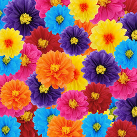Geyee Mexican paper flowers for a colorful backdrop at celebrations