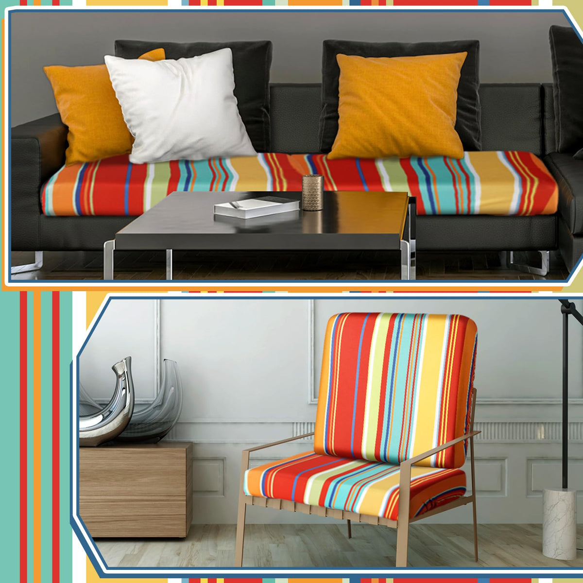 Geyoga vibrant pattern cushion covers brighten old furniture