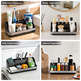 GFWARE 7-slot organizer stores toothbrush, toothpaste, cosmetics, and more.