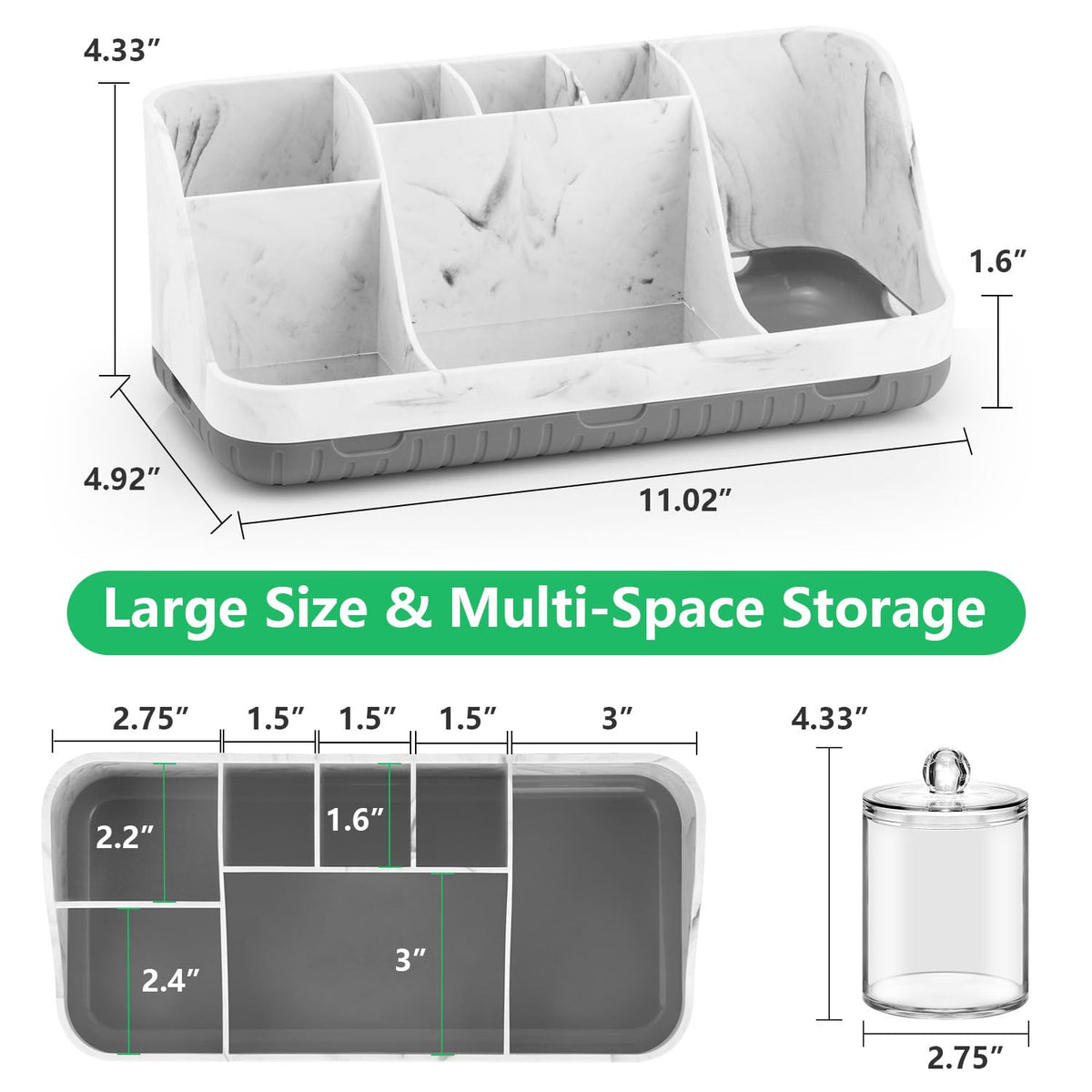 GFWARE 2-pack set maximizes bathroom storage options.