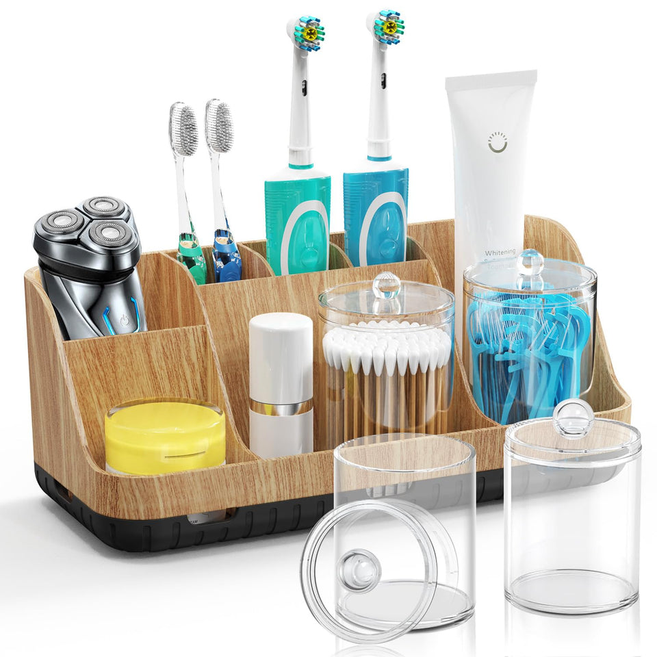 GFWARE toothbrush holder with seven slots keeps counter organized and tidy