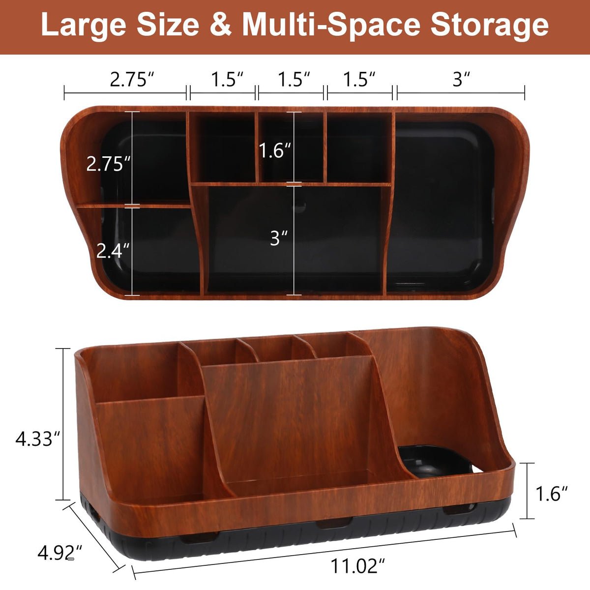 GFWARE compact dimensions 11.02x4.33x4.92 inches, space-saving bathroom tray