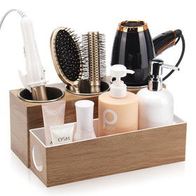 GFWARE hair tool organizer with side cups keeps hot tools safe and organized on your vanity.