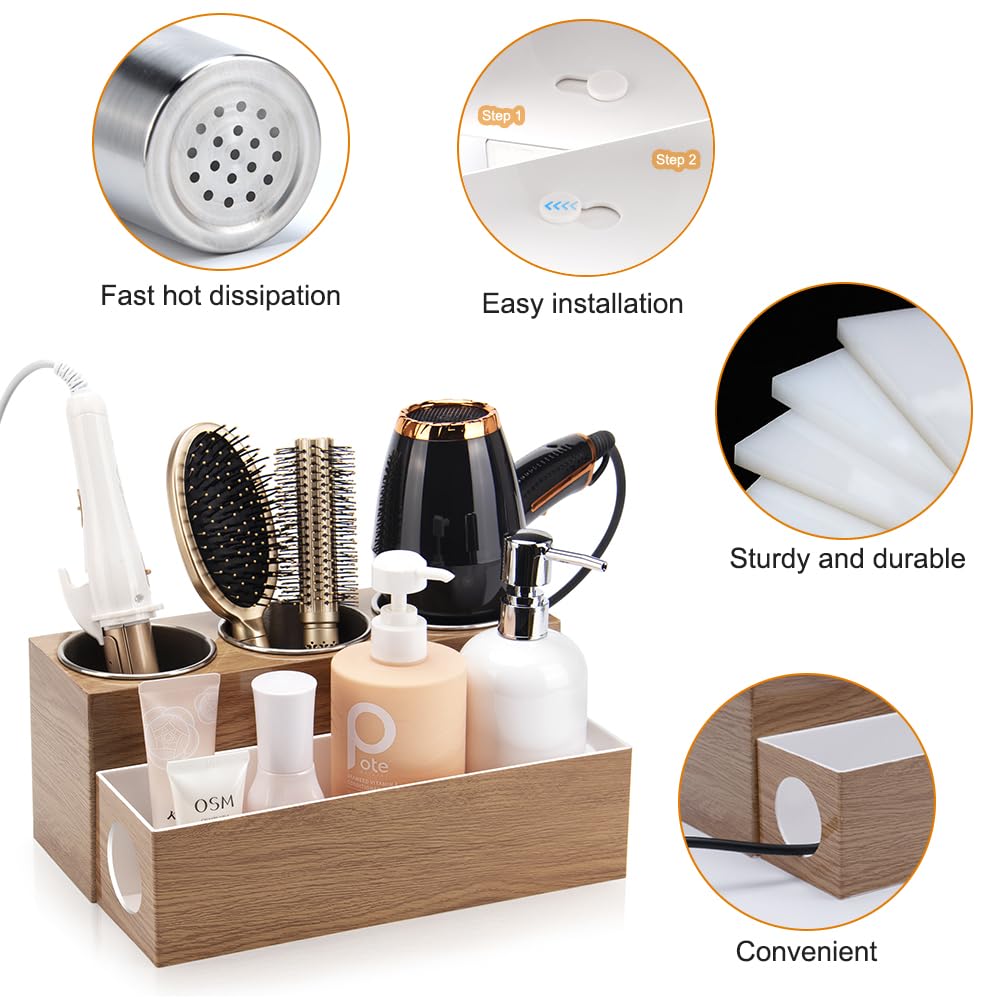 GFWARE side-hole for surge protection ring keeps cords tidy and powered.