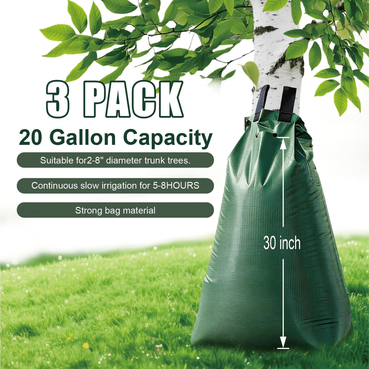 GGYKJSK treegator bag installation around a young trunk for steady moisture