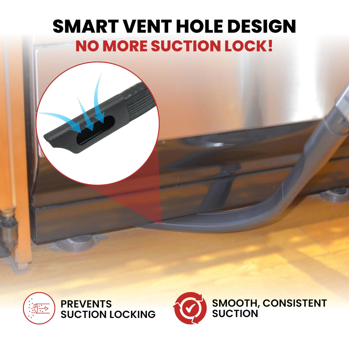 GHAMADE crevice tool cleans narrow gaps and baseboards with precision.