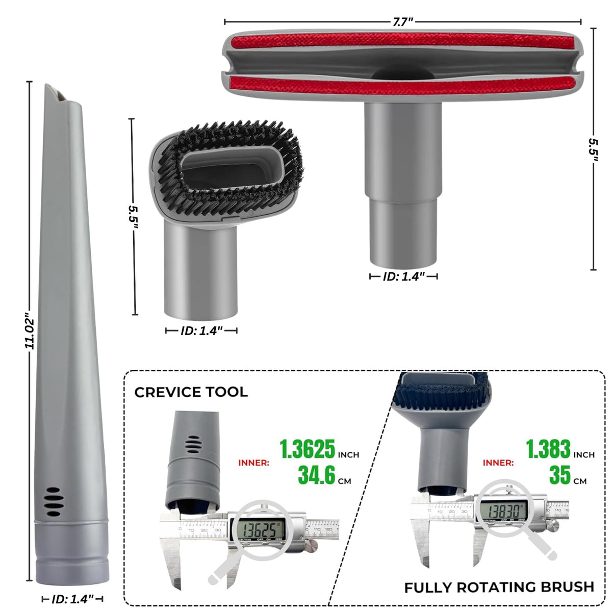 GHAMADE crevice-tool designed for tight spaces and car detailing.