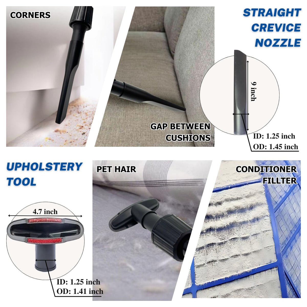 GHAMADE floor attachment glides on hardwood and low-pile carpets for efficient cleaning.