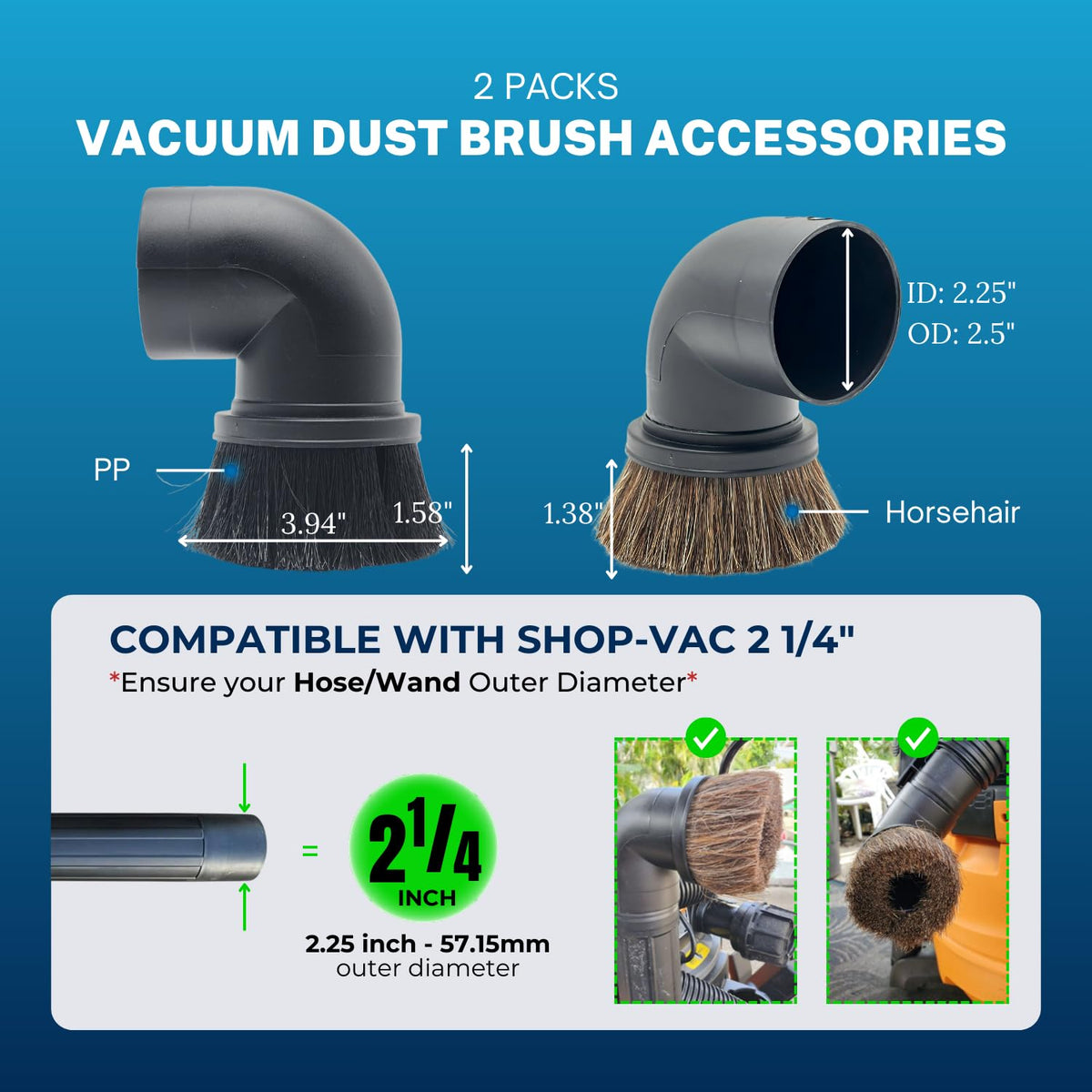 GHAMADE horsehair brush detail-bristles for scratch-free interior dusting