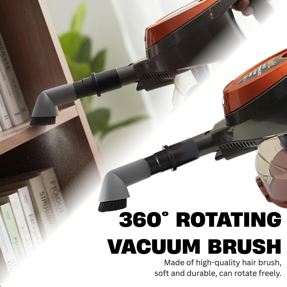 GHAMADE crevice-tool reaches sofa gaps and baseboards efficiently.