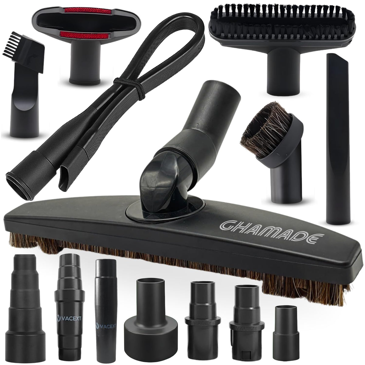 GHAMADE universal vacuum attachments kit for versatile home cleaning across surfaces.