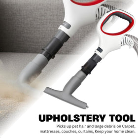 GHAMADE package includes crevice tool, dust brush, and upholstery attachment.