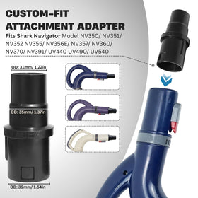 GHAMADE vacuum hose adapter kit ensuring secure fits with Shark vacuums.