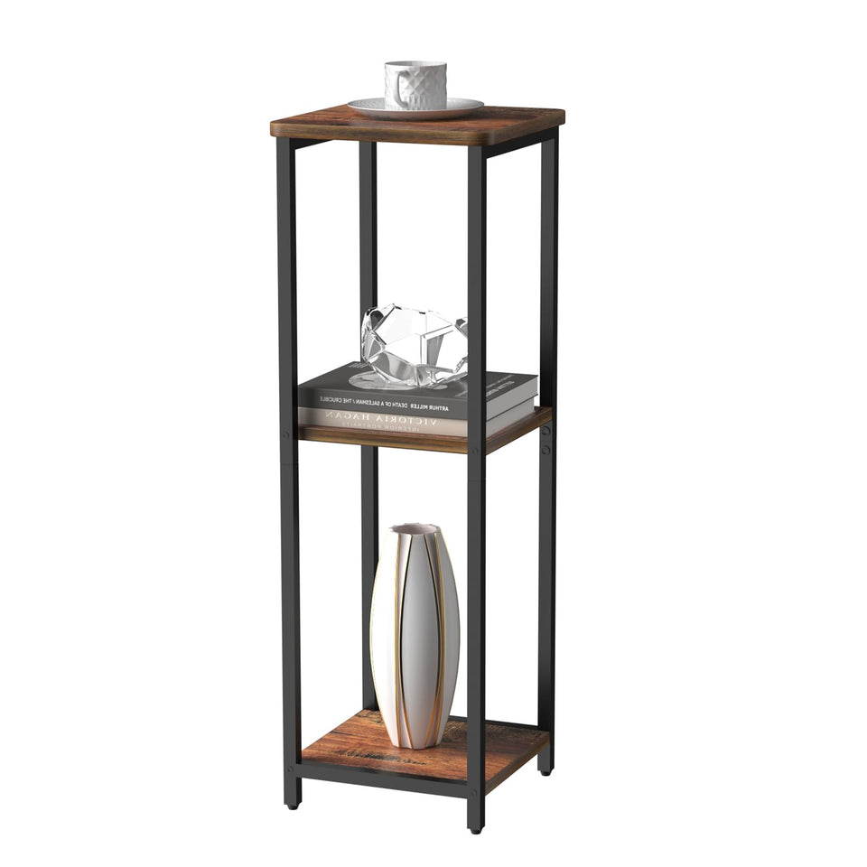 GHIMIGN 10-inch wide square drink table beside a sofa for compact living spaces.