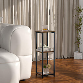 GHIMIGN 3-tier open shelf design supports plants, books, and beverages.