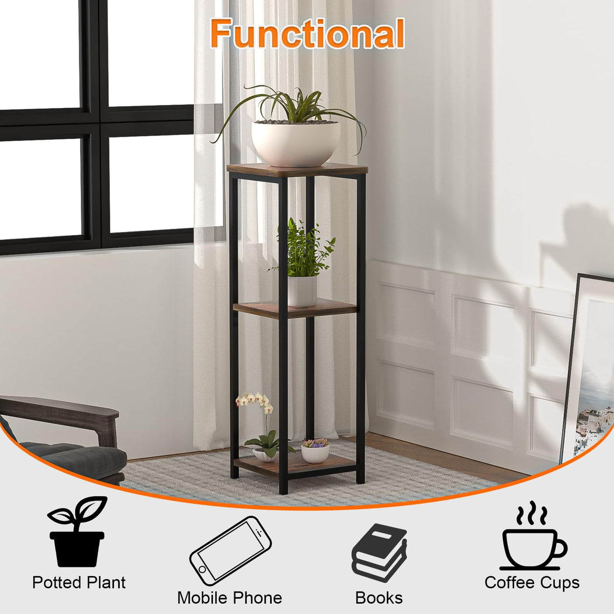 GHIMIGN durable engineered wood and metal frame for daily use.
