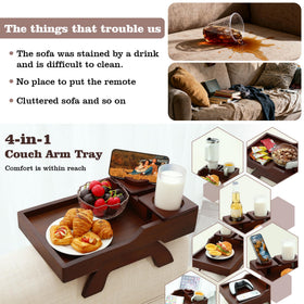 GHKINMAL clip-on armrest table supports snacks while watching TV