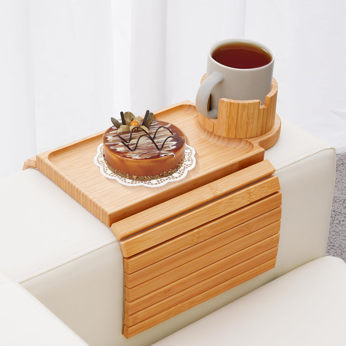 GHKINMAL couch cup holder 360-degree rotate for left or right-handed use.