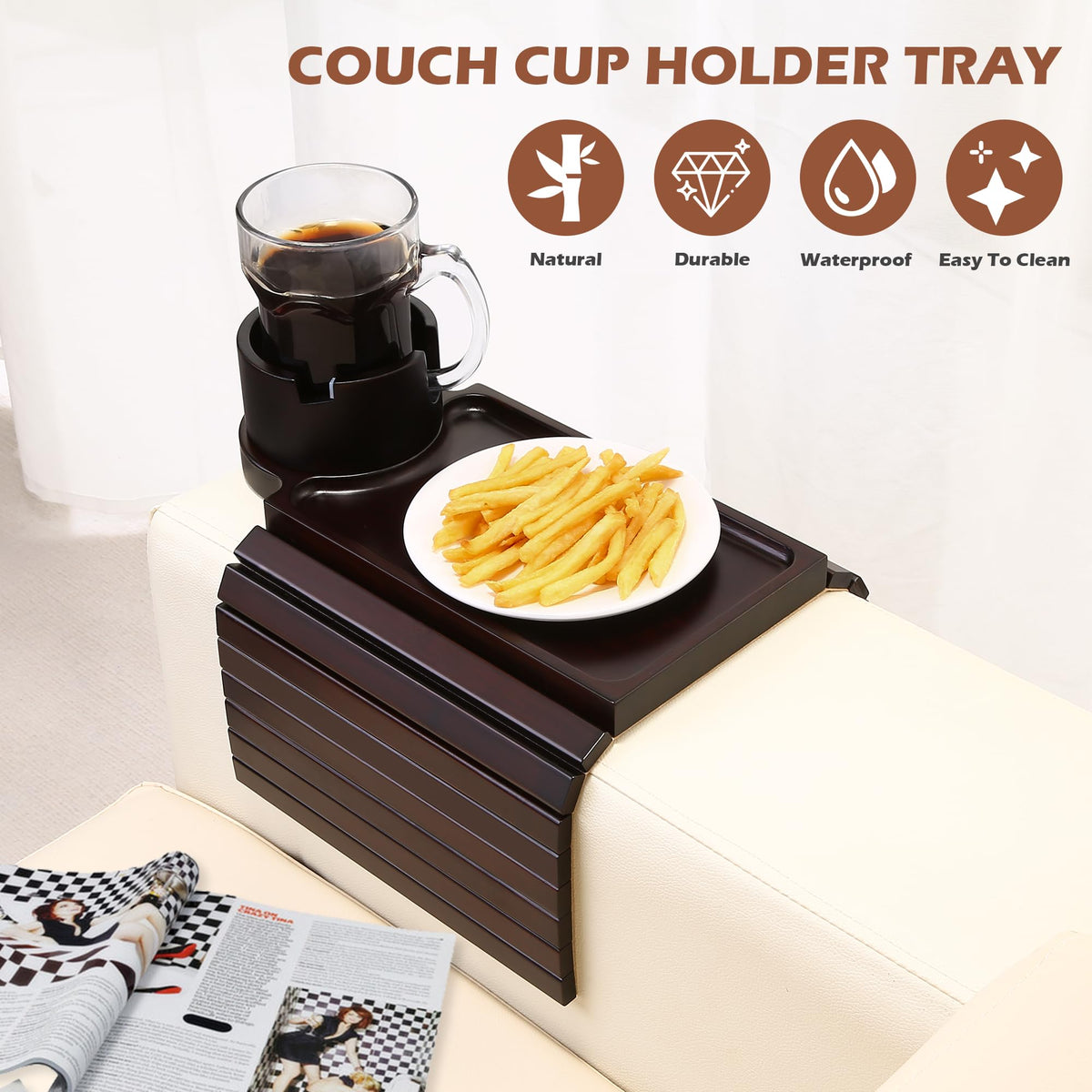 GHKINMAL large surface area holding snacks remote and mobile devices