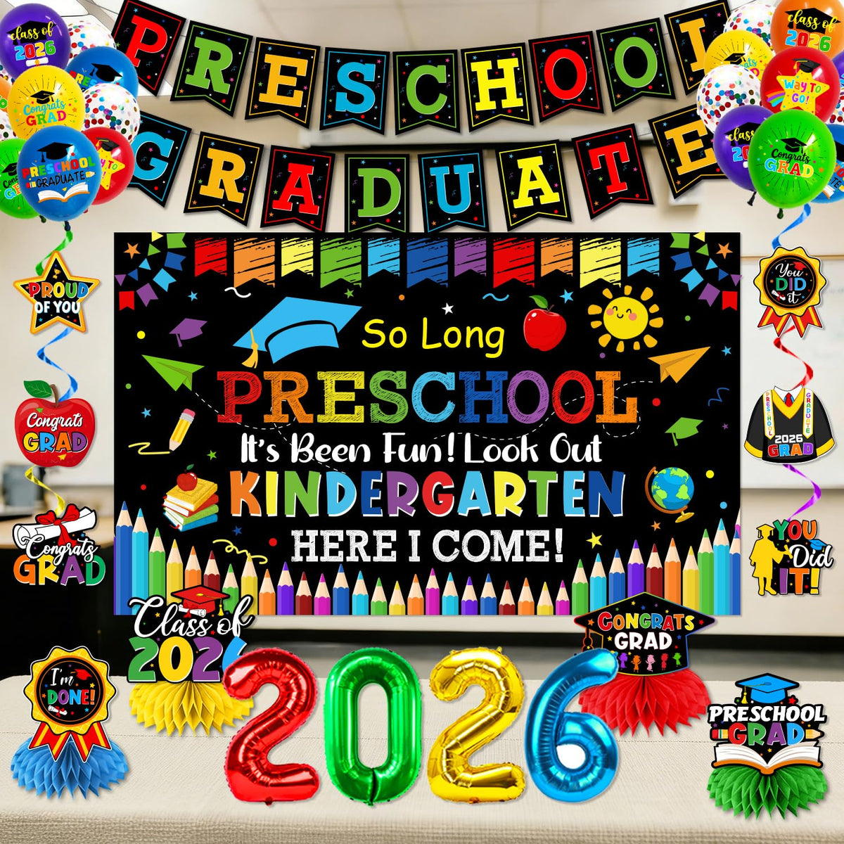 Ghokawu Class of 2026 porch sign anchors outdoor decorations