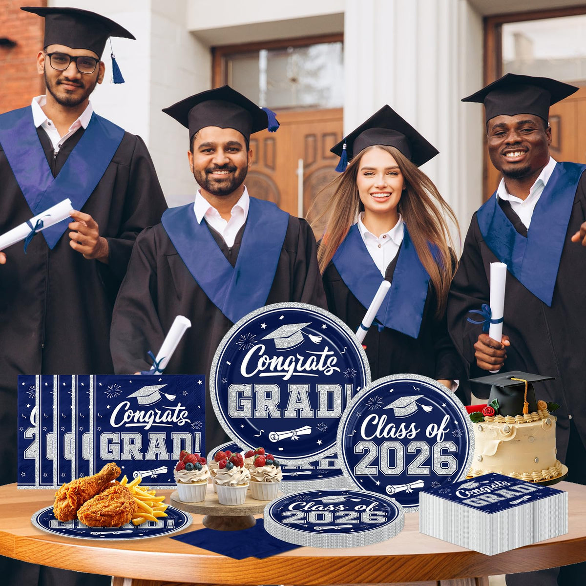 Ghokawu congrats grad napkins with 2026 theme for quick cleanup and festive flair
