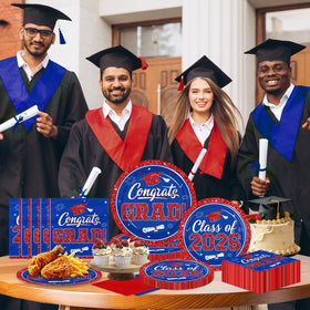 Ghokawu graduation plates 7-inch class of 2026; dessert-ready design